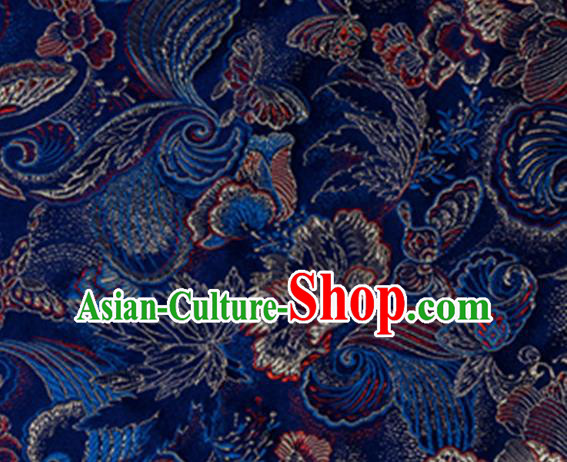 Chinese Traditional Fabric Navy Silk Fabric Tang Suit Brocade Cloth Cheongsam Material Drapery