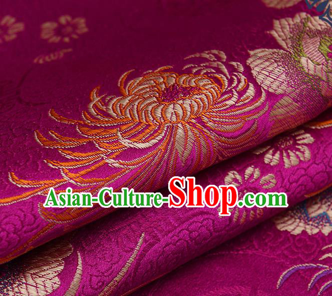 Chinese Traditional Brocade Fabric Chrysanthemum Pattern Tang Suit Silk Cloth Cheongsam Material Drapery