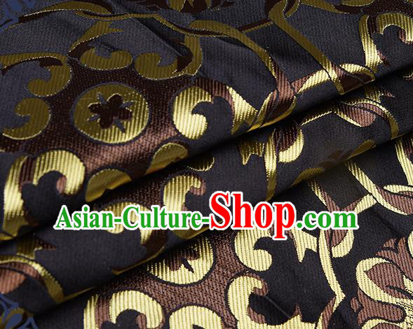 Chinese Traditional Tang Suit Black Brocade Fabric Silk Cloth Cheongsam Material Drapery