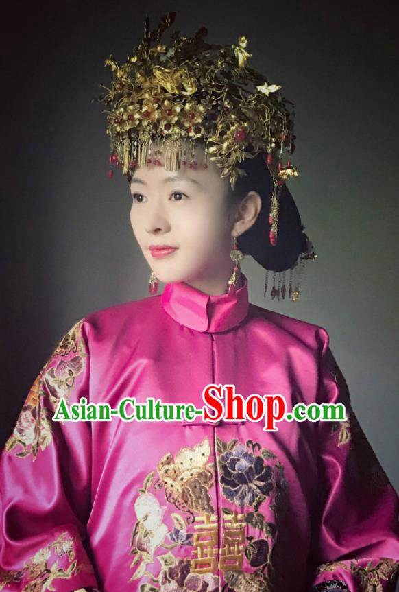 Ruyi Royal Love in the Palace Traditional Chinese Qing Dynasty Palace Lady Costume Asian China Ancient Manchu Embroidered Clothing-