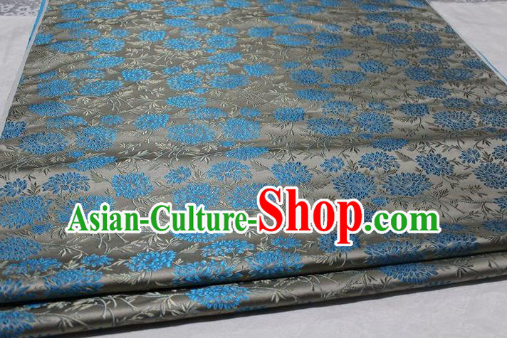Chinese Traditional Cloth Cheongsam Grey Brocade Fabric Tang Suit Silk Material Drapery