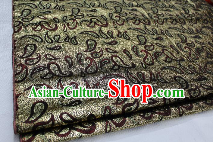 Chinese Traditional Cloth Mongolian Robe Golden Brocade Fabric Tang Suit Silk Material Drapery