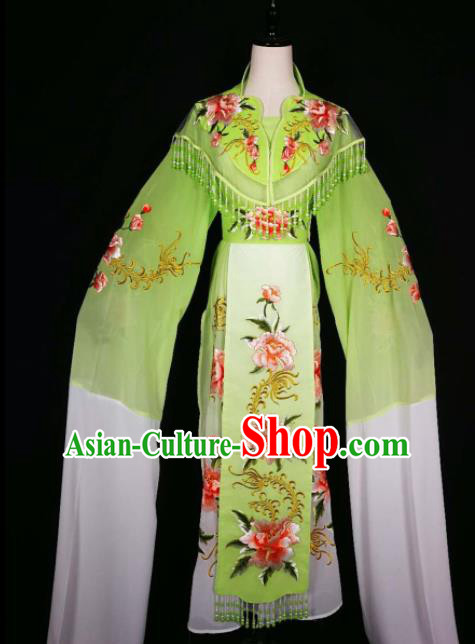 Chinese Traditional Beijing Opera Diva Green Dress Peking Opera Princess Costume for Adults