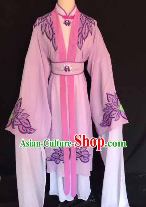 Chinese Traditional Beijing Opera Diva Lilac Clothing Peking Opera Buddhist Nun Costume for Adults