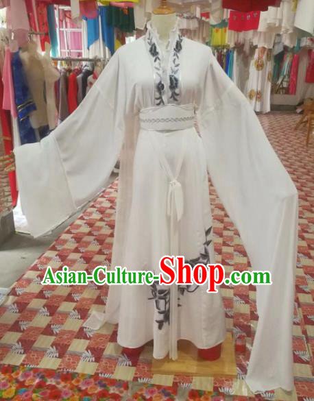 Chinese Traditional Beijing Opera White Dress Peking Opera Diva Costume for Adults