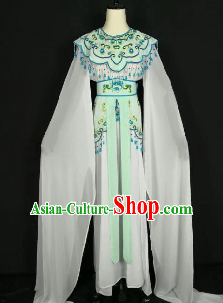 Chinese Traditional Beijing Opera Princess Light Green Dress Peking Opera Actress Costume for Adults