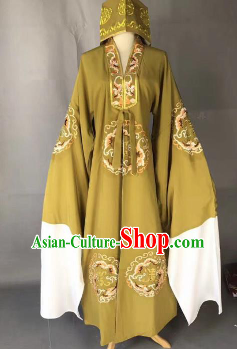 Chinese Traditional Beijing Opera Old Gentleman Costume Peking Opera Ginger Robe for Adults