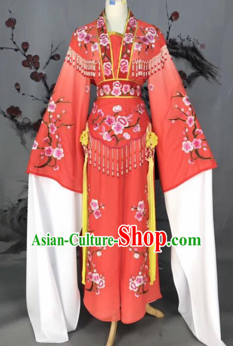 Chinese Traditional Beijing Opera Red Embroidered Dress Peking Opera Actress Costume for Rich