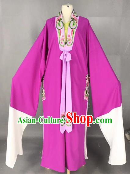 Chinese Traditional Beijing Opera Scholar Costume Peking Opera Niche Purple Robe for Adults