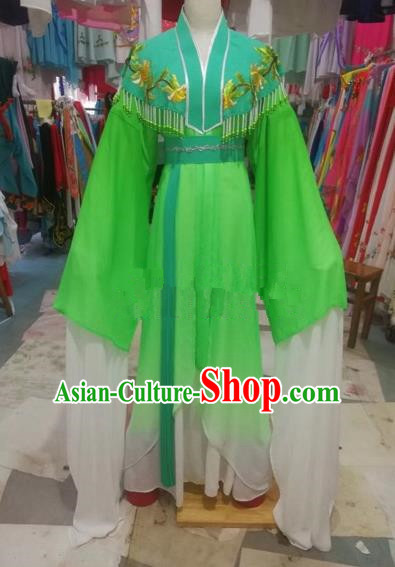 Chinese Traditional Beijing Opera Green Dress Peking Opera Diva Costumes for Adults