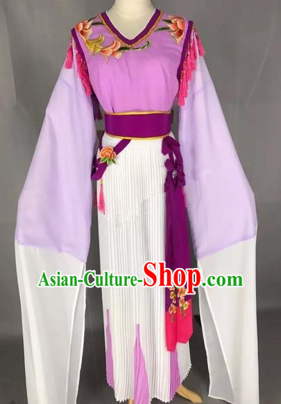 Chinese Traditional Beijing Opera Young Lady Purple Dress Peking Opera Diva Costumes for Adults