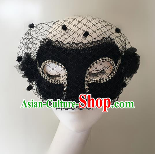 Top Halloween Stage Show Accessories Black Mask Brazilian Carnival Catwalks Face Masks