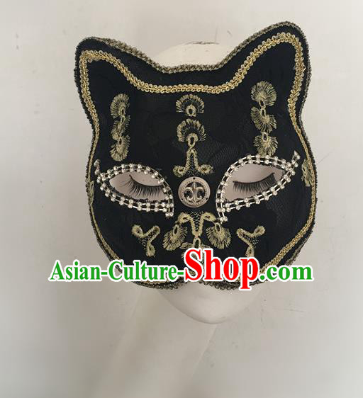 Top Halloween Stage Show Accessories Black Cat Mask Brazilian Carnival Catwalks Face Masks