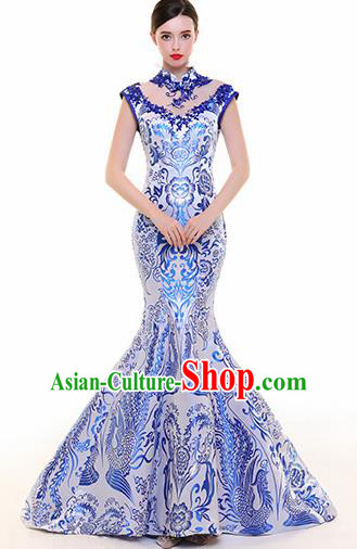 Chinese Traditional Qipao Dress Classical Costume Mermaid Cheongsam for Women