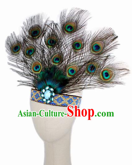 Top Rio Carnival Feather Hair Accessories Halloween Catwalks Dance Hair Clasp for Women