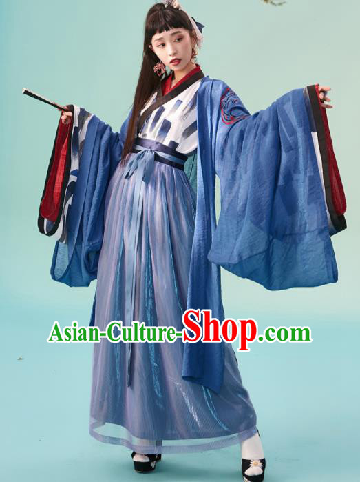 Chinese Jin Dynasty Nobility Women Hanfu Dress Ancient Princess Costumes Complete Set