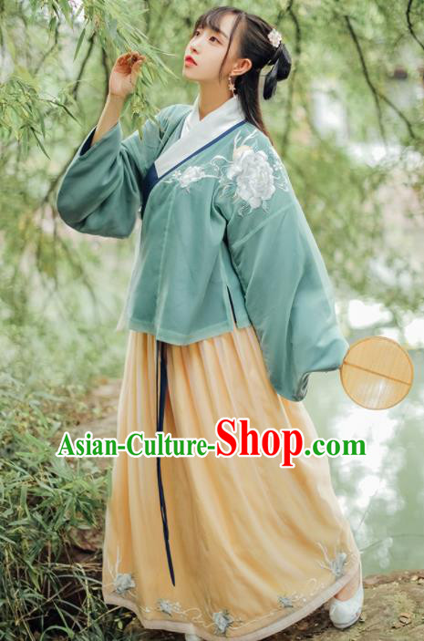 Traditional Chinese Ming Dynasty Female Embroidered Historical Costumes Ancient Princess Hanfu Dress for Women