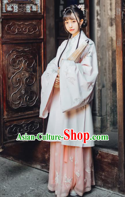 Traditional Chinese Ming Dynasty Princess Embroidered Historical Costumes Ancient Nobility Lady Hanfu Dress for Women