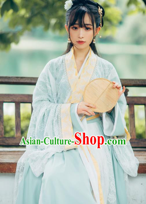 Traditional Chinese Jin Dynasty Princess Embroidered Historical Costumes Ancient Hanfu Dress for Women