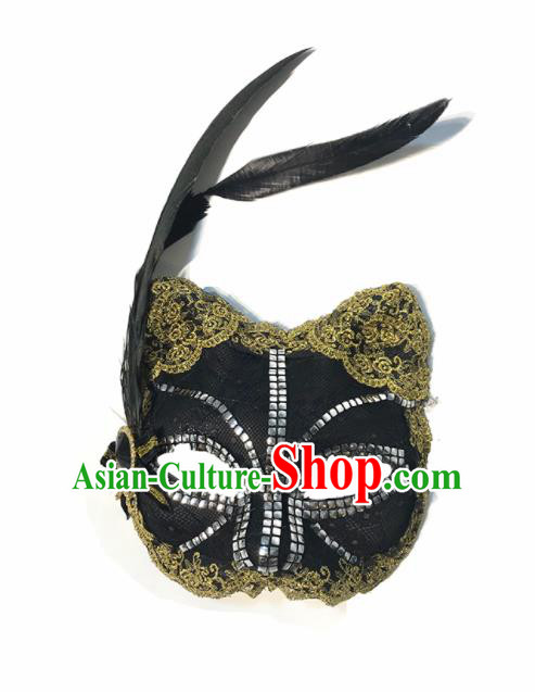 Top Halloween Cosplay Feather Masks Brazilian Carnival Catwalks Fancy Dress Ball Face Mask for Women