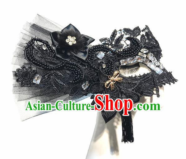 Top Halloween Cosplay Black Lace Masks Brazilian Carnival Catwalks Fancy Dress Ball Face Mask for Women