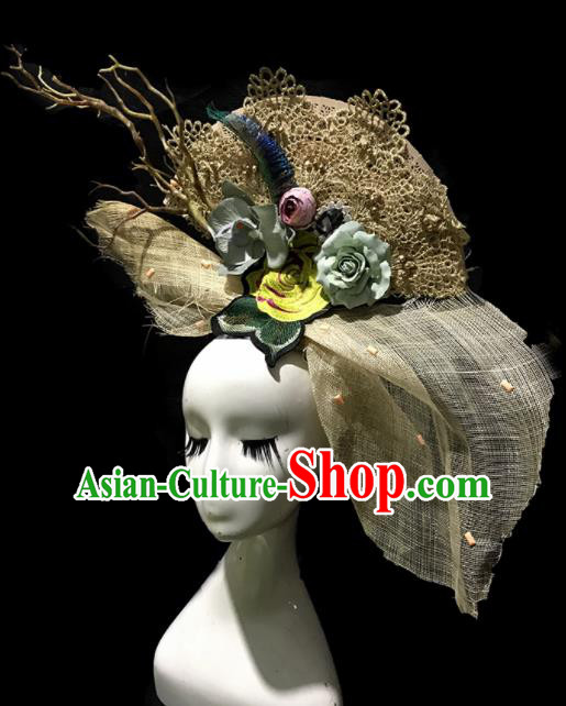 Top Halloween Stage Show Top Hat Brazilian Carnival Catwalks Headdress for Women