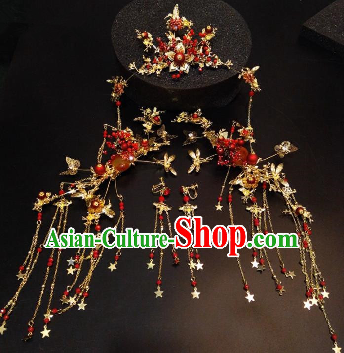 Top Chinese Traditional Wedding Phoenix Coronet Classical Hairpins Headdress for Women