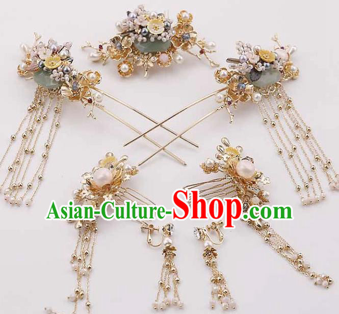 Top Chinese Traditional Hair Accessories Ancient Classical Hair Combs Palace Hairpins Complete Set for Women