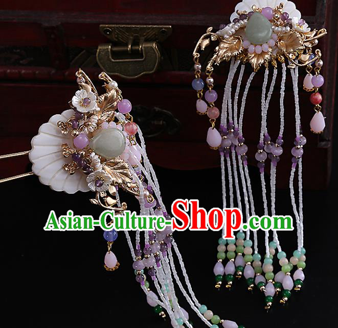 Top Chinese Traditional Hair Accessories Ancient Classical Tassel Step Shake Palace Hairpins for Women