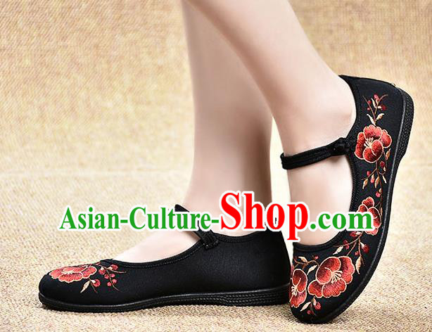 Chinese Shoes Wedding Shoes Traditional Embroidered Shoes Bride Black Shoes for Women