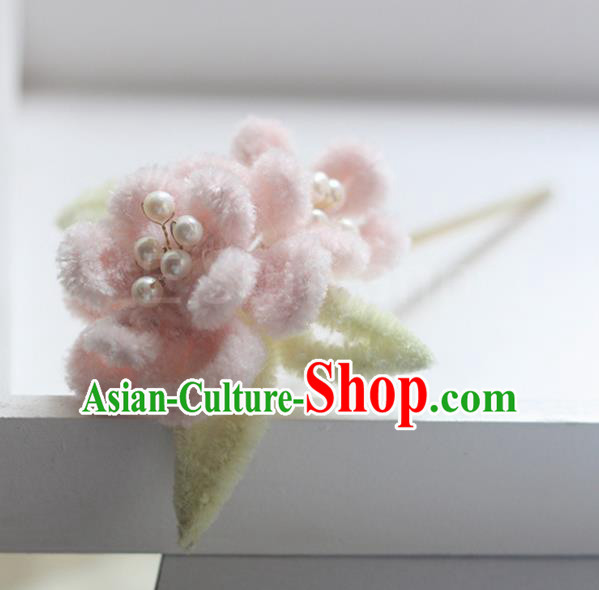 Top Chinese Traditional Hair Accessories Classical Palace Pink Flowers Hairpins for Women