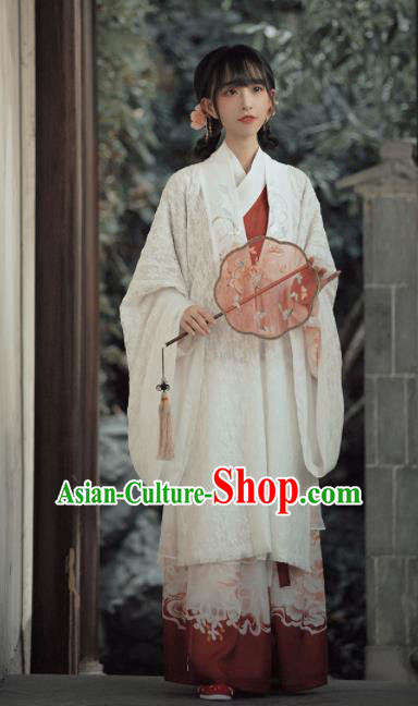 Chinese Traditional Ming Dynasty Palace Princess Replica Costumes Ancient Peri Hanfu Dress for Women