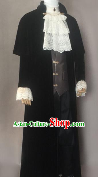 Top Grade Halloween Gothic Costumes Fancy Ball Cosplay Campire Cloak for Men