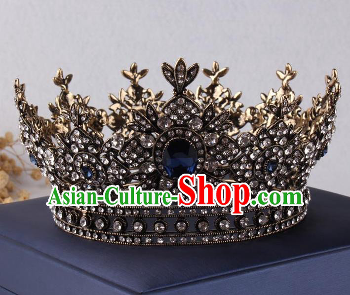 Top Grade Gothic Hair Accessories Crystal Royal Crown for Women