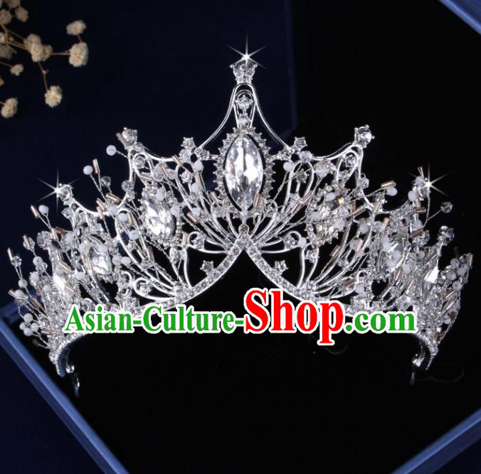 Top Grade Gothic Hair Accessories Catwalks Princess Crystal Royal Crown for Women