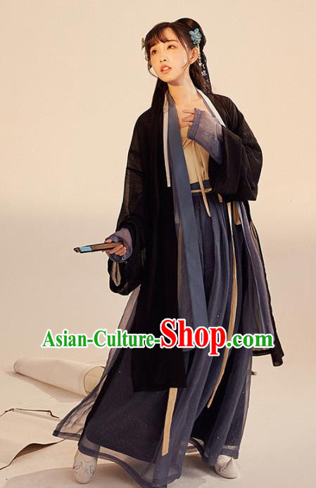 Chinese Ancient Drama Swordswoman Hanfu Clothing Traditional Song Dynasty Young Lady Replica Costumes for Women