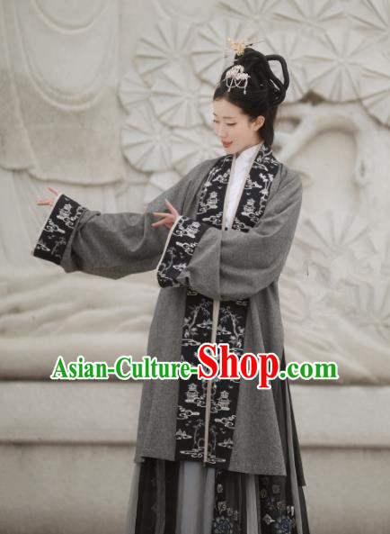 Chinese Ancient Drama Nobility Lady Hanfu Dress Traditional Jin Dynasty Poetess Xie Daoyun Replica Costumes for Women