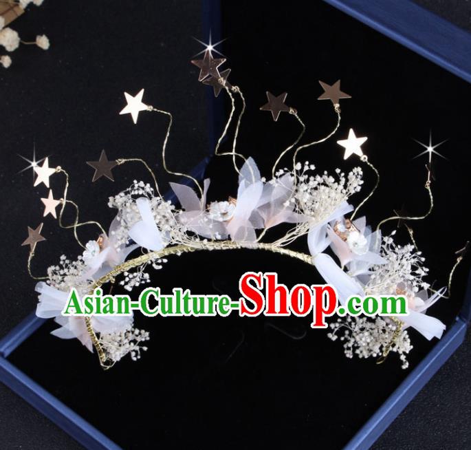 Top Grade Baroque Hair Accessories Catwalks Silk Princess Royal Crown for Women