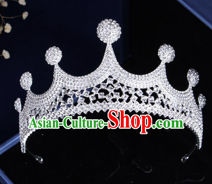 Top Grade Baroque Hair Accessories Catwalks Princess Zircon Royal Crown for Women
