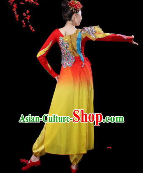 Chinese Folk Dance Drum Dance Costumes Traditional Fan Dance Yangko Clothing for Women