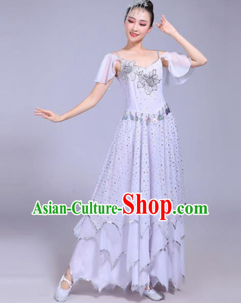 Professional Modern Dance Opening Dance White Dress Stage Show Chorus Costumes for Women