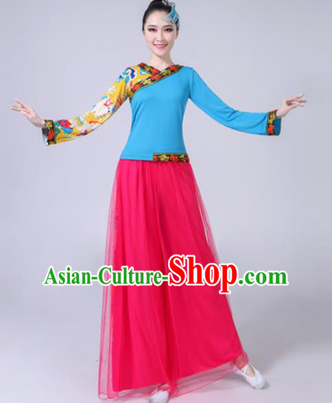 Traditional Chinese Yangko Dance Costumes Folk Dance Fan Dance Clothing for Women