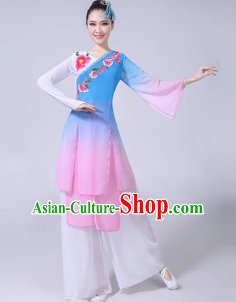 Chinese Classical Dance Dress Traditional Chorus Group Dance Umbrella Dance Costumes for Women