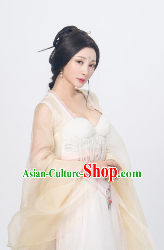 Chinese Ancient Drama Ming Dynasty Courtesan Hanfu Dress Imperial Consort Sexy Replica Costumes for Women