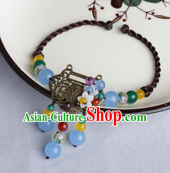 Chinese Traditional Jewelry Accessories National Hanfu Longevity Lock Bracelet for Women