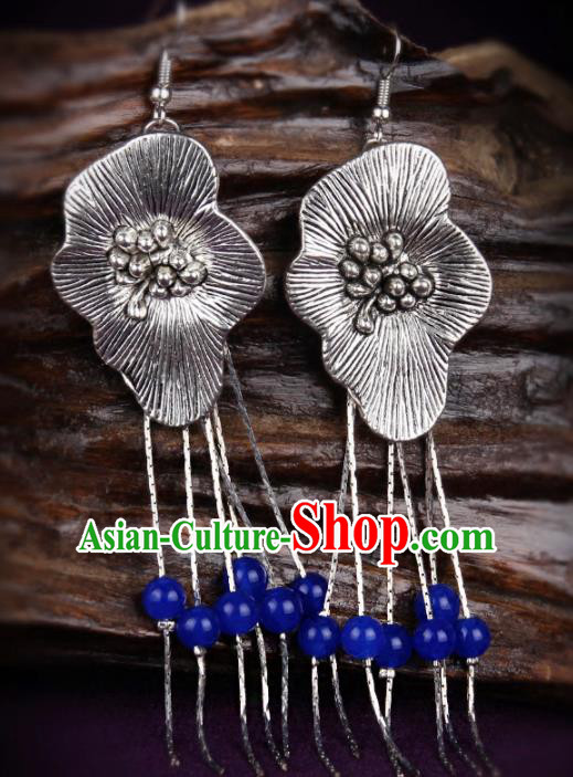 Chinese Yunnan National Classical Earrings Traditional Hanfu Ear Jewelry Accessories for Women