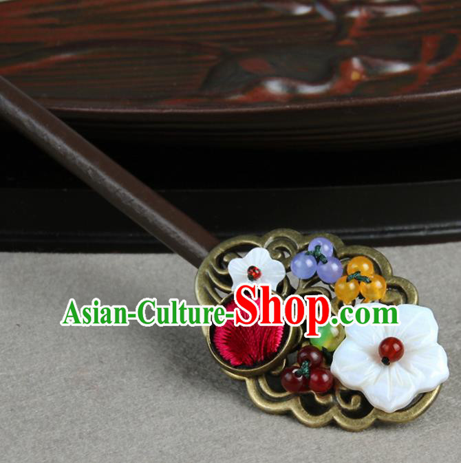 Chinese Traditional Hair Accessories Hair Clip National Hanfu Wood Hairpins for Women