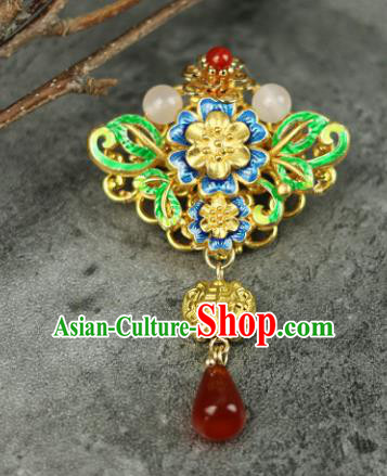 Chinese Traditional Blueing Butterfly Brooch Traditional Classical Hanfu Jewelry Accessories for Women