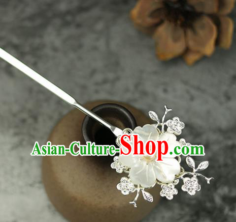 Handmade Chinese Traditional Shell Flower Hairpins Traditional Classical Hanfu Hair Accessories for Women