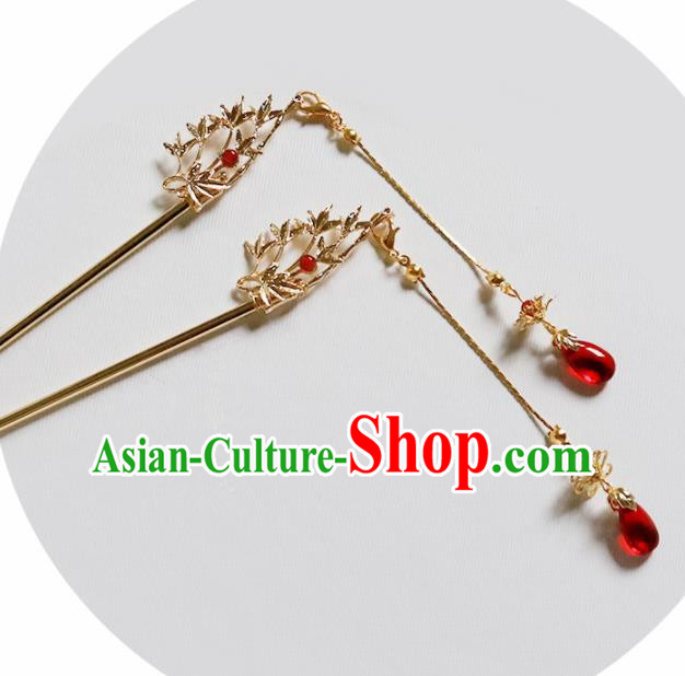 Handmade Chinese Traditional Bamboo Hair Clips Hairpins Ancient Classical Hanfu Hair Accessories for Women